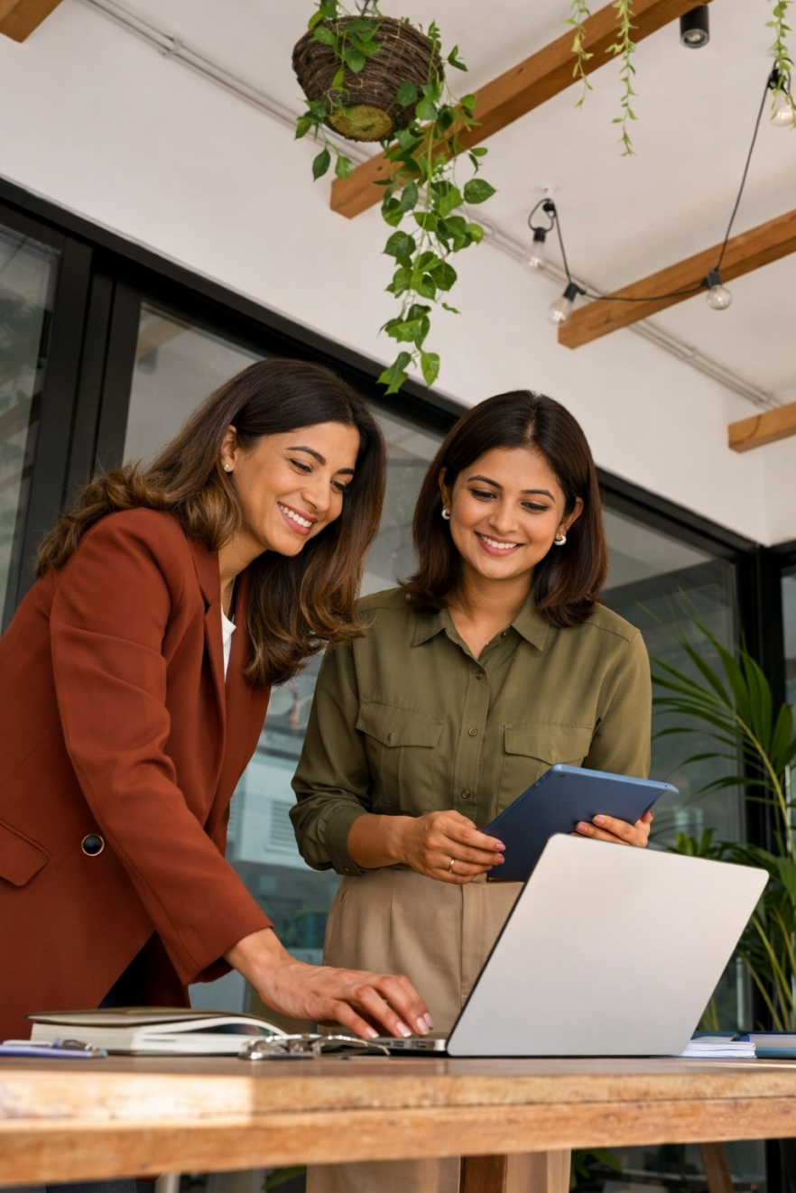 Women collaborating at work