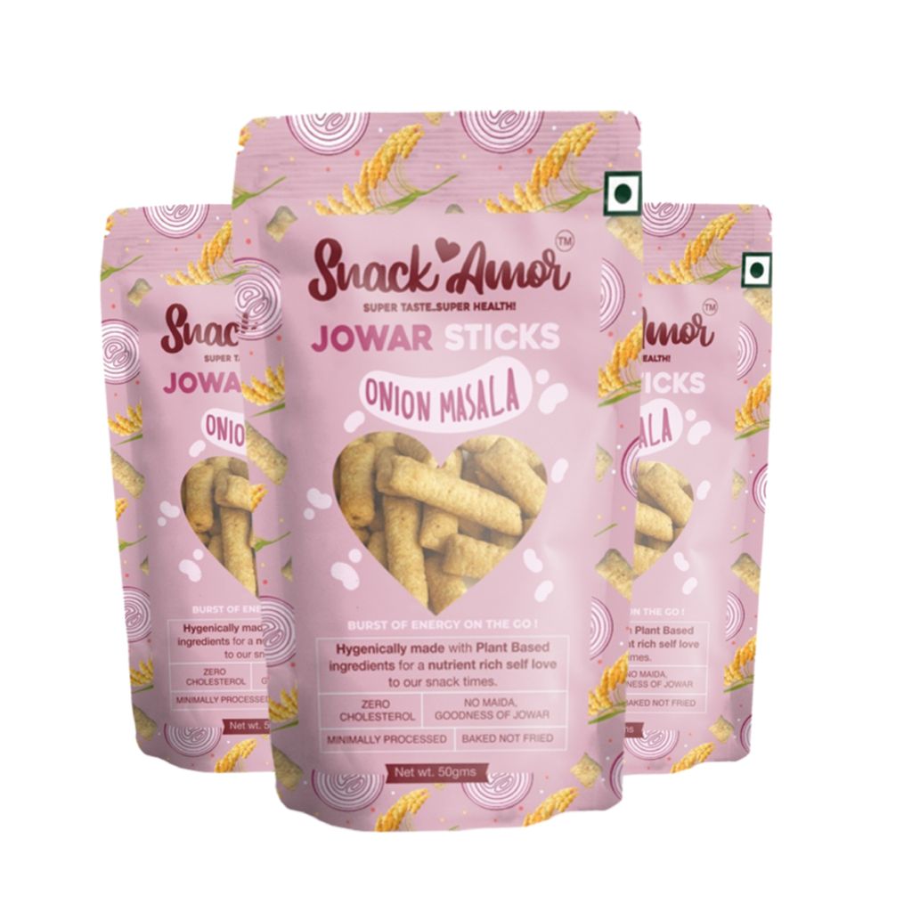 Snack Amor Jowar Sticks Onion Masala (Pack of 3)