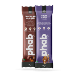Phab Energy Bars – No Preservatives, No Artificial Sweeteners, Zero Trans Fats & Goodness of Honey (Pack of 6) (Variety Pack)