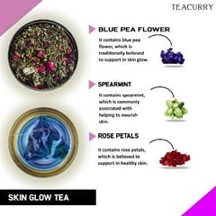 TEACURRY Skin Glow Tea (1 Month pack | 30 tea bags) - Helps in Skin Nourishment, Hydration & Detoxification