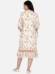 The Kaftan Company-Off-White Brushed Dandelion Maternity Dress