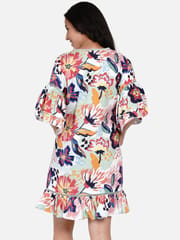 The Kaftan Company-Brushed Flora Ruffled Maternity and Nursing Dress