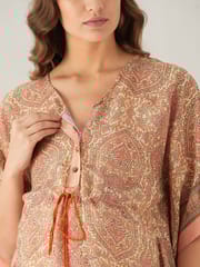 The Kaftan Company-Peach Paradise Maternity and Feeding Kaftan