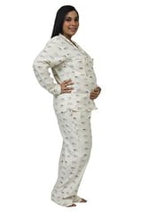 Chicmomz Elephant Print Maternity Nightsuit in Creme