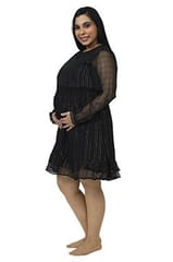 Chicmomz Bling Skater Dress in Black