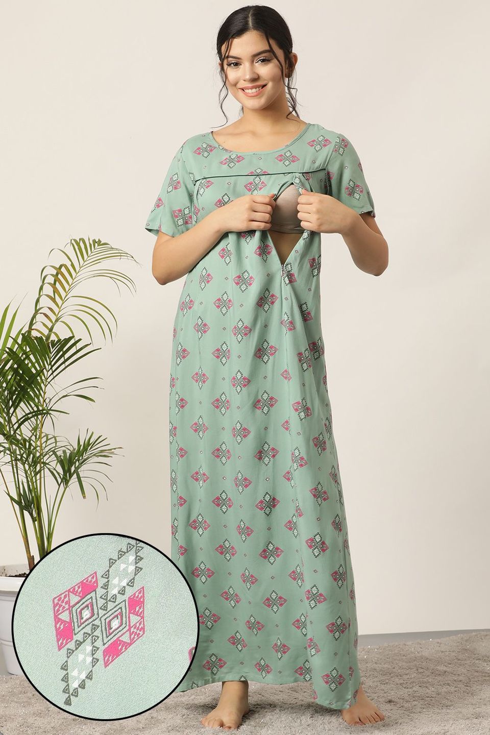 Buy CLOVIA Womens Lace Night Gown | Shoppers Stop