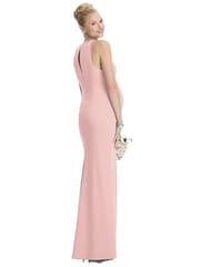 Plum and Peaches Pink Halter Maternity Gown