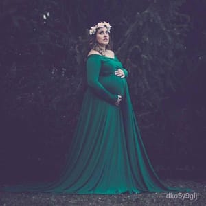 Plum and Peaches Maternity Long Sleeve Elegant Gown