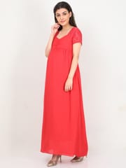 The Mom Store Crimson Lace Maternity Dress