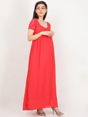 The Mom Store Crimson Lace Maternity Dress