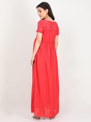 The Mom Store Crimson Lace Maternity Dress