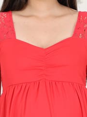The Mom Store Crimson Lace Maternity Dress