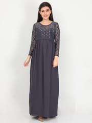 The Mom Store Glamorous Grey Maternity Gown