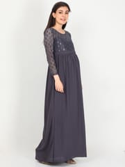 The Mom Store Glamorous Grey Maternity Gown