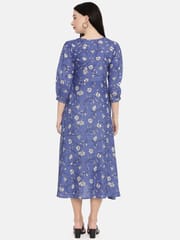 The Mom Store Azure Blue Floral Maternity and Nursing Kurta Dress