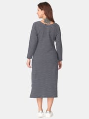 The Mom Store Navy Stripes Bodycon Maternity and Nursing Dress