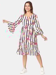 The Mom Store Stripes and Roses Maternity and Nursing Dress
