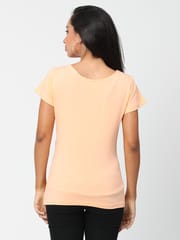 The Mom Store Tangerine Stylized Solid Maternity and Nursing Top