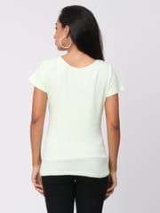 The Mom Store Key Lime Stylized Solid Maternity and Nursing Top