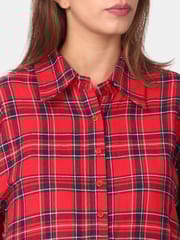 The Mom Store Red Plaid Maternity and Nursing Shirt