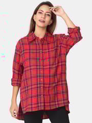 The Mom Store Red Plaid Maternity and Nursing Shirt