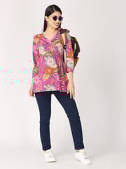 The Mom Store Magenta Bloom Maternity and Nursing Top