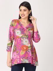 The Mom Store Magenta Bloom Maternity and Nursing Top