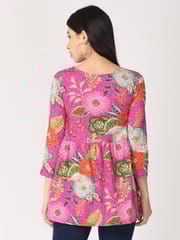 The Mom Store Magenta Bloom Maternity and Nursing Top