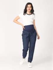 The Mom Store Jogger Style Maternity Denims with Belly Support