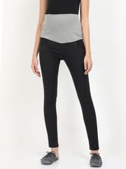 The Mom Store Stretchable Denims with Belly Support- Black