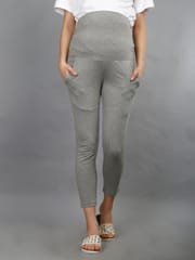 The Mom Store Comfy Maternity Leggings Grey