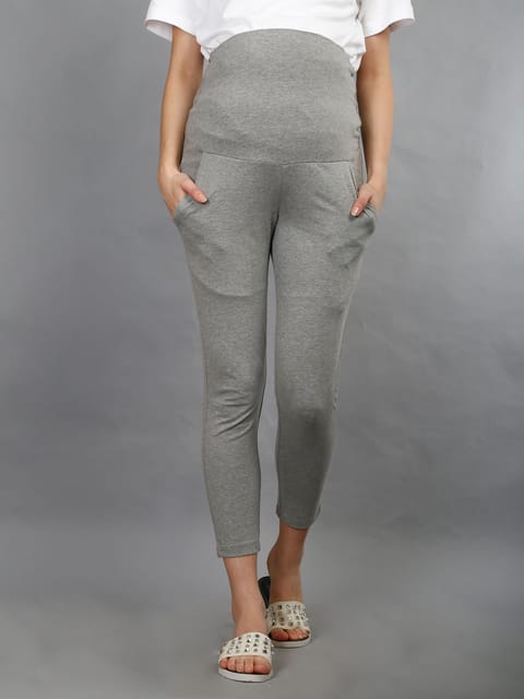 The Mom Store Comfy Maternity Leggings Grey