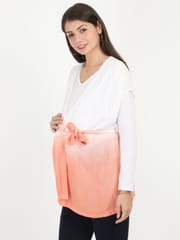 The Mom Store Peach Ombre Dyed Wrap Shrug
