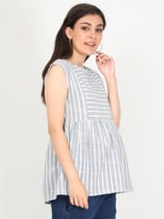 The Mom Store Breezy Summer Striped Maternity and Nursing Top