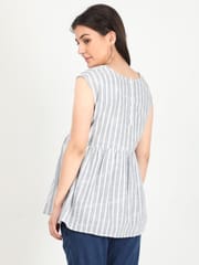 The Mom Store Breezy Summer Striped Maternity and Nursing Top