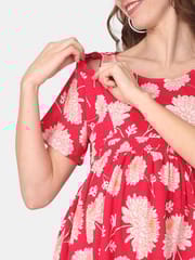 The Mom Store Scarlet Bloom Maternity and Nursing Top