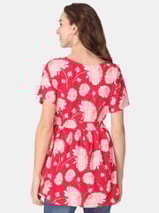 The Mom Store Scarlet Bloom Maternity and Nursing Top