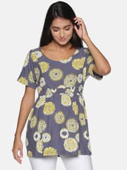 The Mom Store Grey Dahlia Maternity and Nursing Top