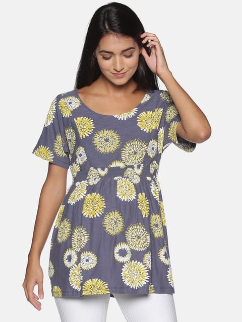 The Mom Store Grey Dahlia Maternity and Nursing Top