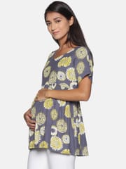 The Mom Store Grey Dahlia Maternity and Nursing Top