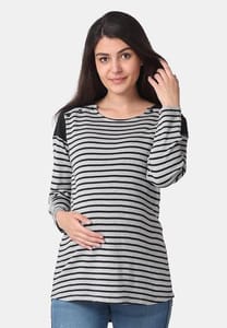 The Mom Store Breton Stripe Maternity and Nursing Top