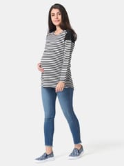 The Mom Store Breton Stripe Maternity and Nursing Top