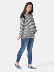 The Mom Store Breton Stripe Maternity and Nursing Top