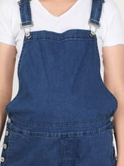 The Mom Store Maternity Denim Dungaree with Elasticated Waist Blue