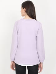 The Mom Store Lilac with White Sleeveless Inner Maternity and Nursing Sweatshirt 2 Piece Set