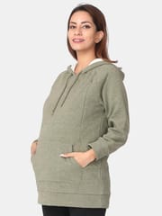 The Mom Store Olive Maternity and Nursing Hoodie Sweatshirt