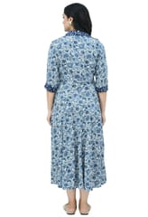 Mometernity Blue Floral Paisley Print Maternity & Nursing Dress