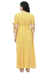 Mometernity Yellow Ditsy Floral Print Maternity Maxi Dress