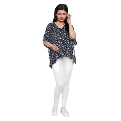Mometernity Navy White Floral Maternity Kaftan Top
