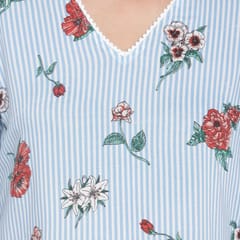 Mometernity Striped Floral Maternity Kaftan Top
